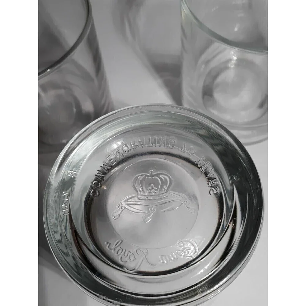 Set of 3 Crown Royal 75th anniversary glasses barware